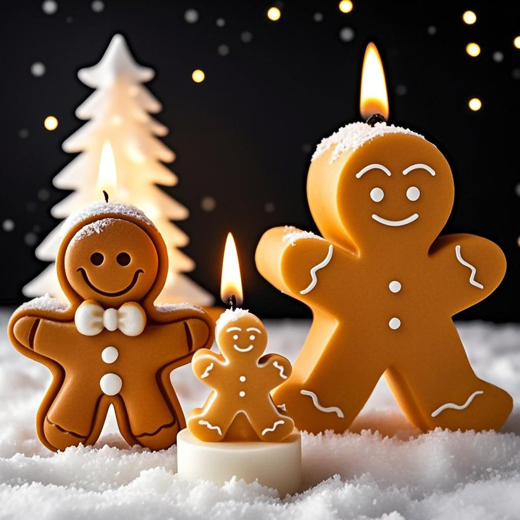 Candle Supplies Storage - DIY Cartoon Gingerbread Man Silicone Candle