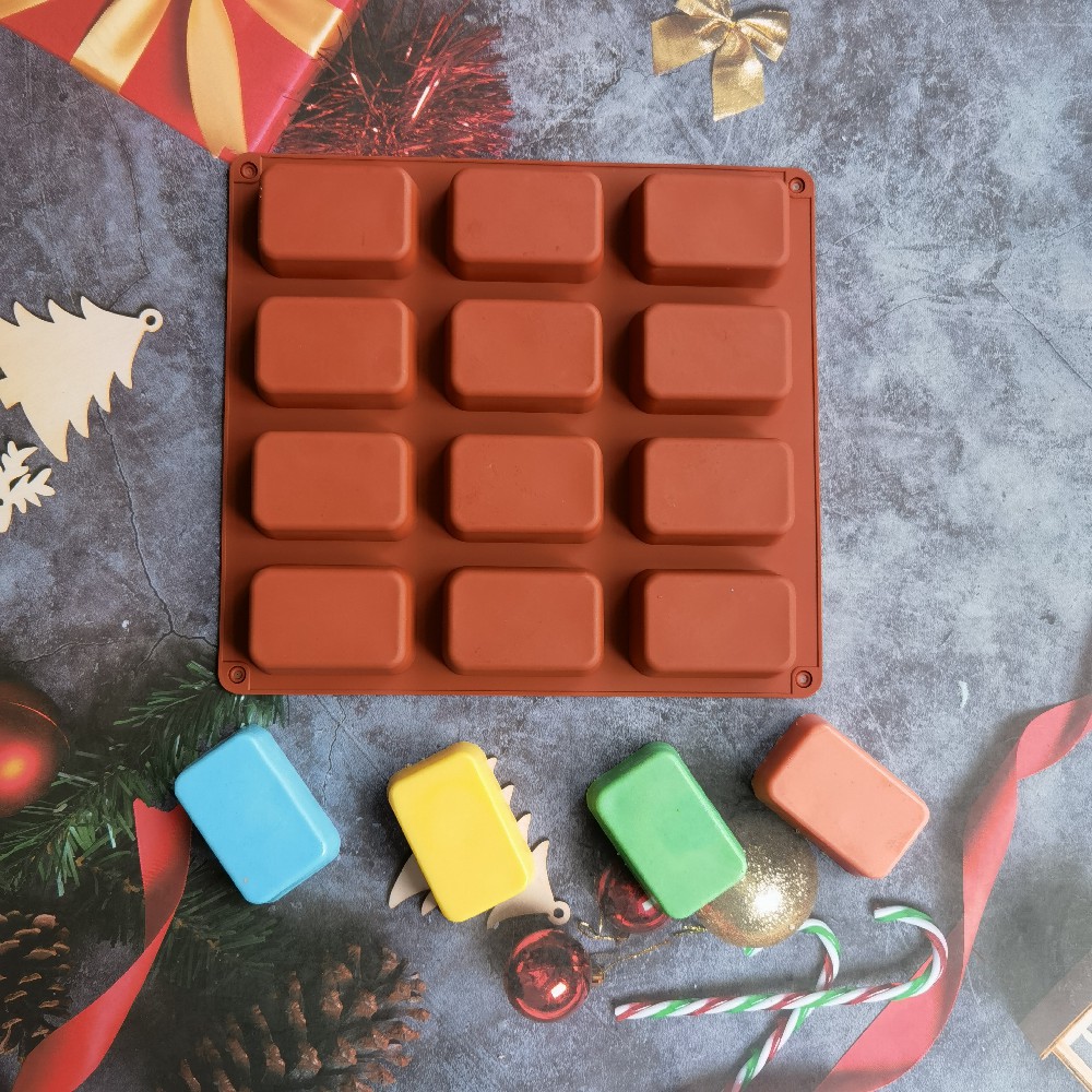 12 Cavity Square Silicone Soap - đánh giá và giá Candle Supplies Storage