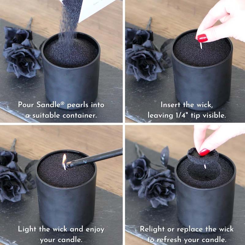 Black Candle Sand with Wick, 2 - đánh giá và giá Candle Supplies Storage