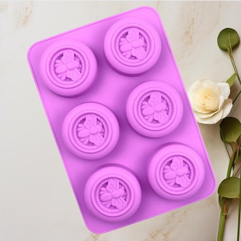 Bees Print Round 6 Cavity Sili - đánh giá và giá Candle Supplies For Business